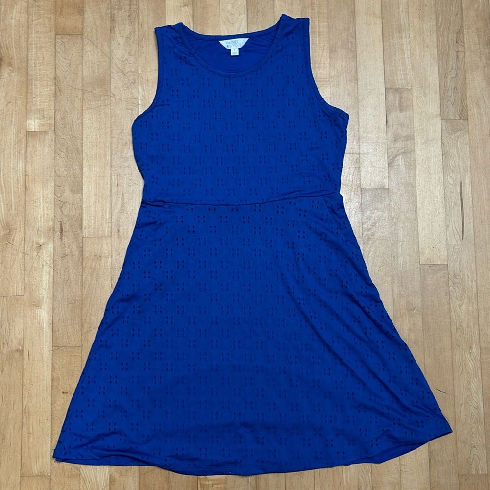 Market & Spruce cobalt eyelet knit dress